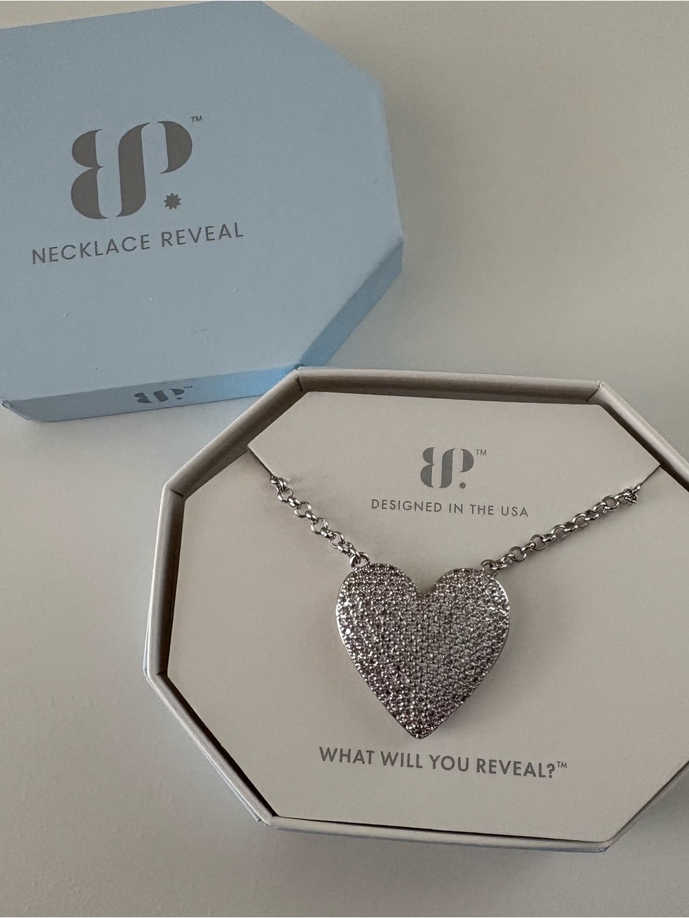 Bomb Party The Heart Exclusive Bringback Necklace NK52349 Diamond CZ Rhodium